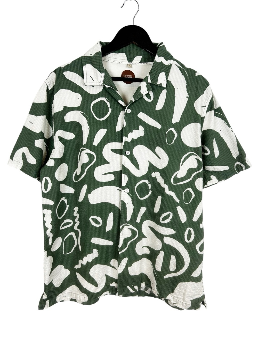Common People Abstract Green Patterned Men's Button Down Size X-Large